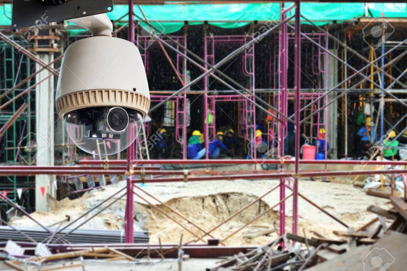 CCTV or surveillance operating in construction site