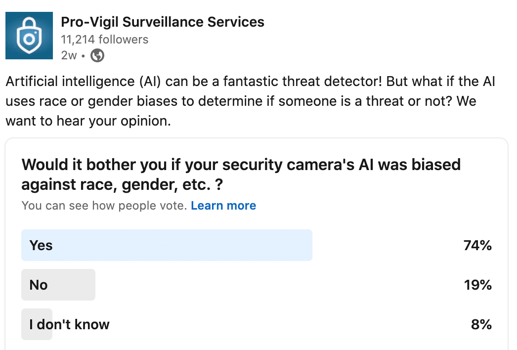 AI security camera systems Survey Poll